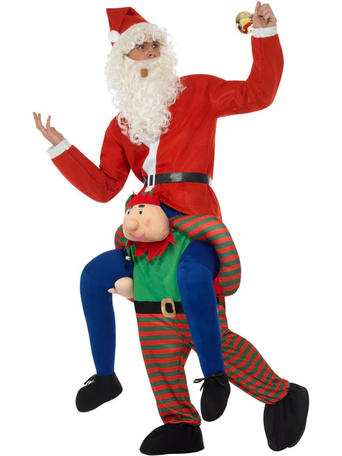 Piggyback Elf Costume Green One Piece Suit with Mock Legs 2
