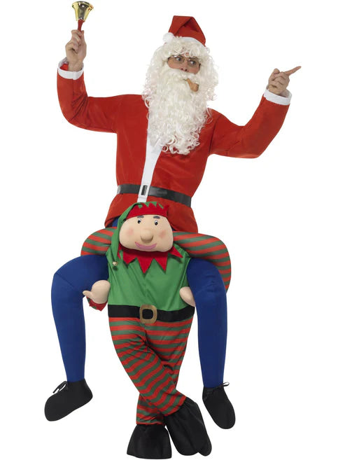 Piggyback Elf Costume Green One Piece Suit with Mock Legs 1
