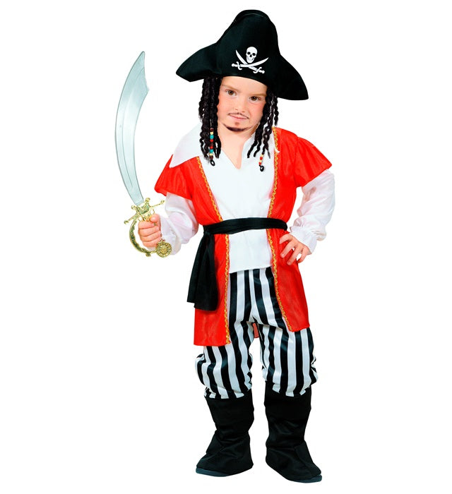 Pirate  Shirt With Coat, Pants With Boot Covers, Belt, Hat 