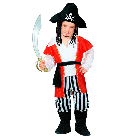 Pirate  Shirt With Coat, Pants With Boot Covers, Belt, Hat 