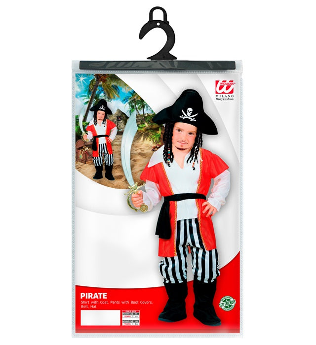 Pirate  Shirt With Coat, Pants With Boot Covers, Belt, Hat 