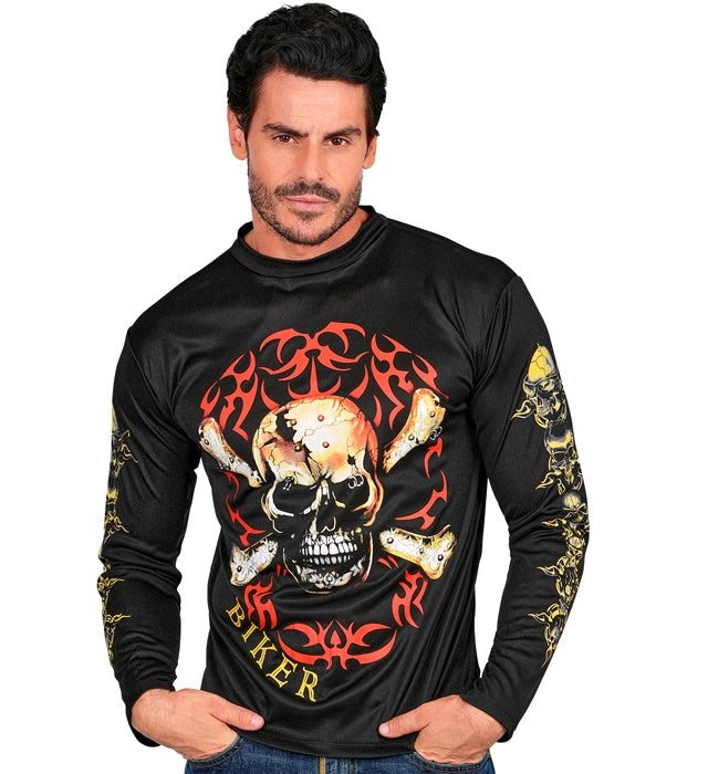 Skull & Crossbones Biker Shirt