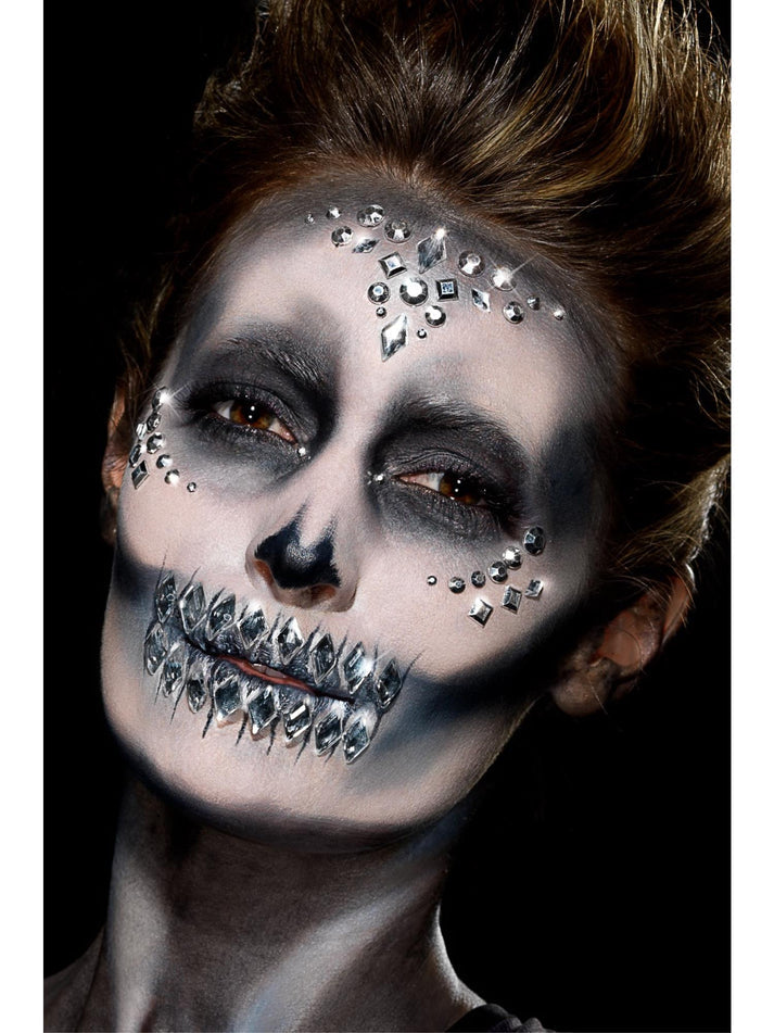 Jewel Face Gems FX Make Up Silver Sheet of 100 Assorted Self Adhesive