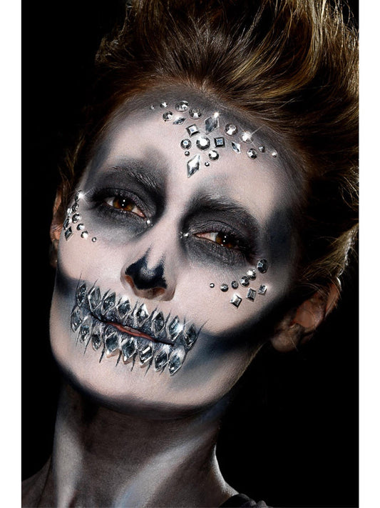 Jewel Face Gems FX Make Up Silver Sheet of 100 Assorted Self Adhesive 2