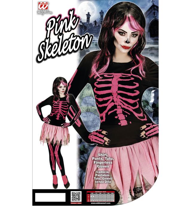 Pink Skeleton  Shirt, Pants, Tutu, Fingerless Gloves 