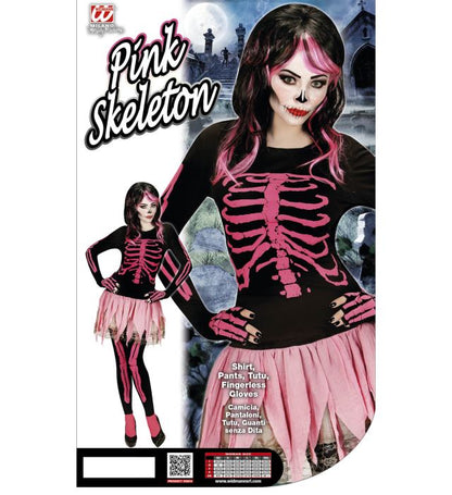 Pink Skeleton  Shirt, Pants, Tutu, Fingerless Gloves 