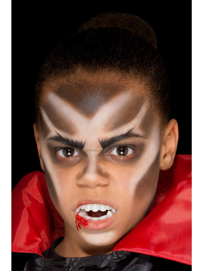 Kids Vampire Kit Aqua Face Paints Fangs Stipple Sponge and Applicator 7