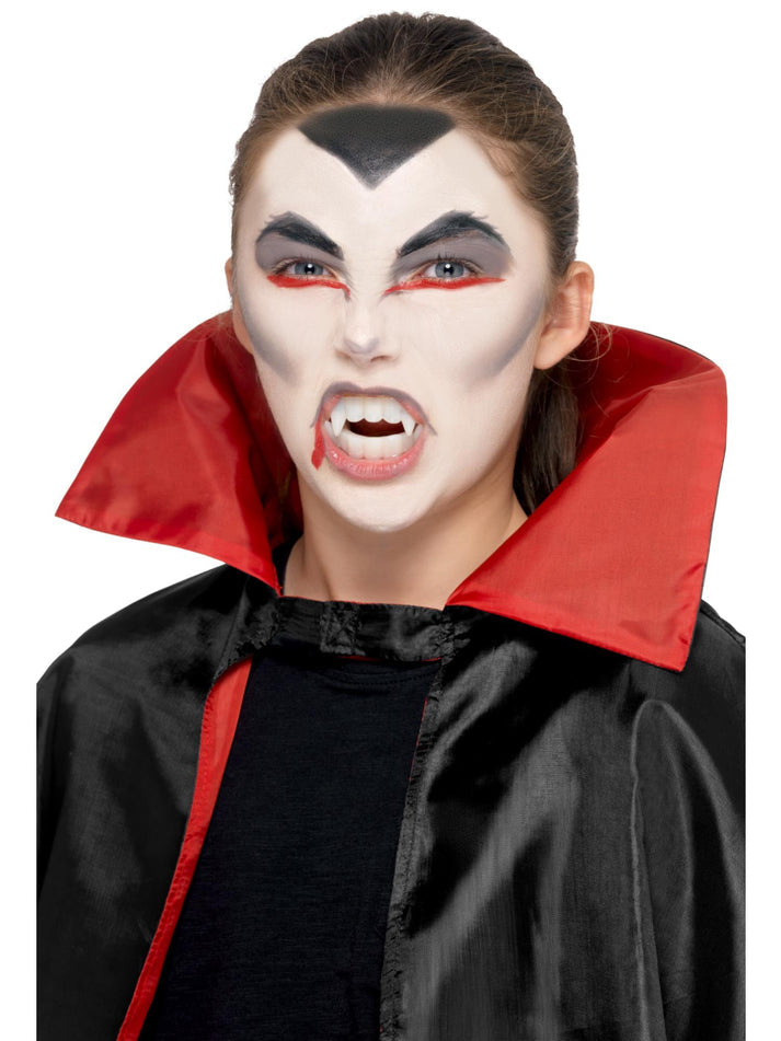 Kids Vampire Kit Aqua Face Paints Fangs Stipple Sponge and Applicator