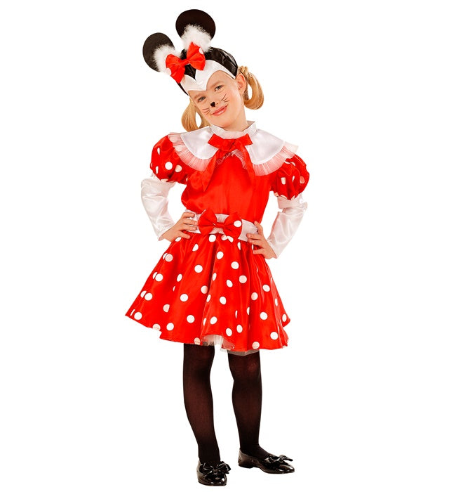 Mouse Girl  Dress With Attached Belt, Headpiece 