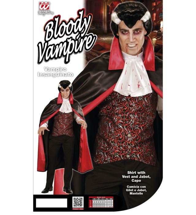Bloody Vampire  Shirt With Vest And Jabot, Cape 