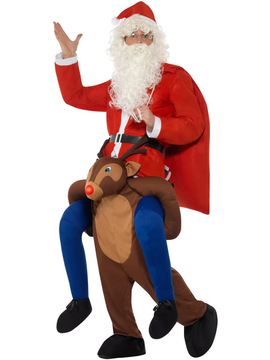 Piggyback Reindeer Rudolf Costume Brown 2