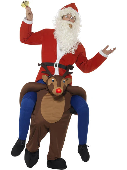 Piggyback Reindeer Rudolf Costume Brown 1