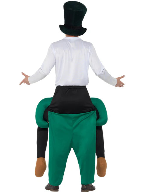 Piggyback Paddys Leprechaun Costume Green One Piece Suit with Mock Legs 3
