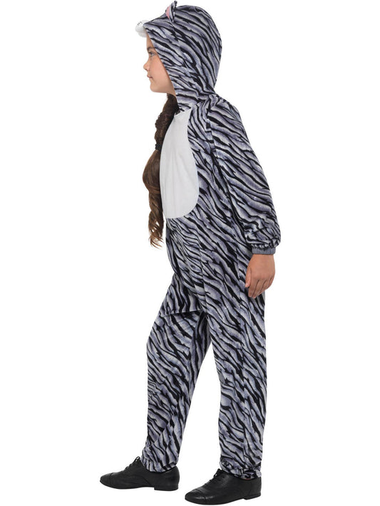 Tabby Cat Costume Kids Grey Hooded Jumpsuit 2