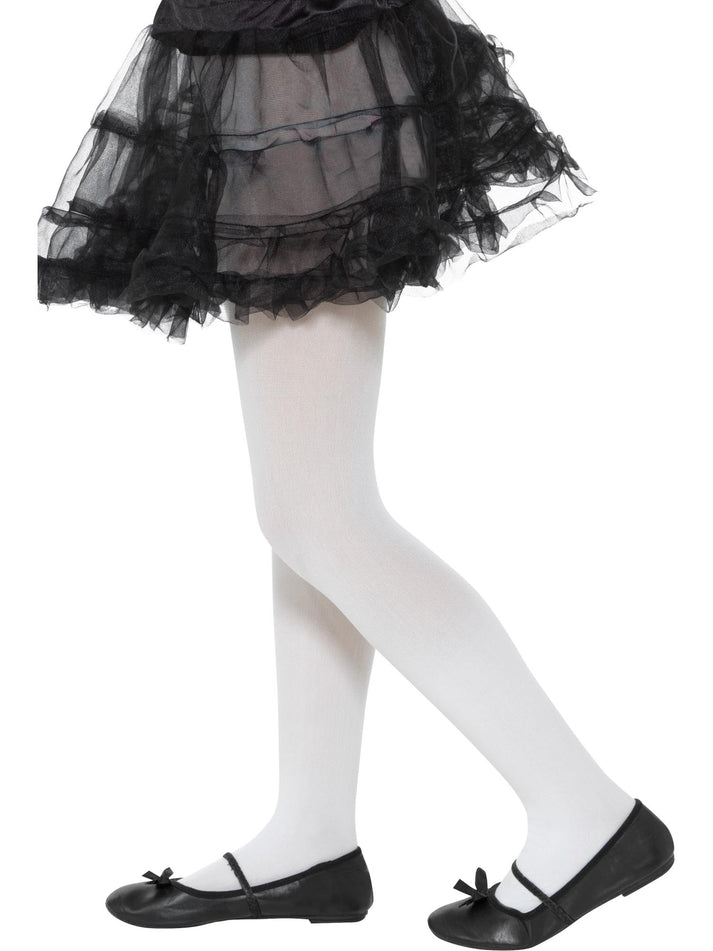 Opaque Tights Childs White Age 6 to 12 1