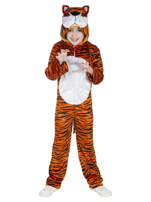 Tiger Costume Kids Dress Up Jumpsuit with Hood