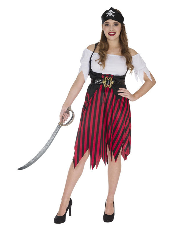 Adult Pirate Lady Costume with Dress Headscarf and Belt