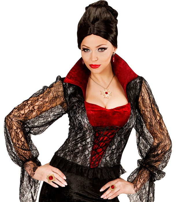 Dracula Set  Necklace With Medallion, 2 Rings 