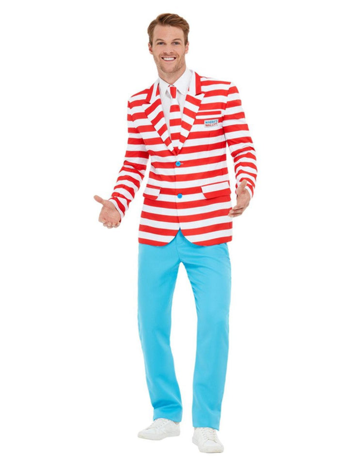 Wheres Wally Suit Adult Red White Waldo Jacket