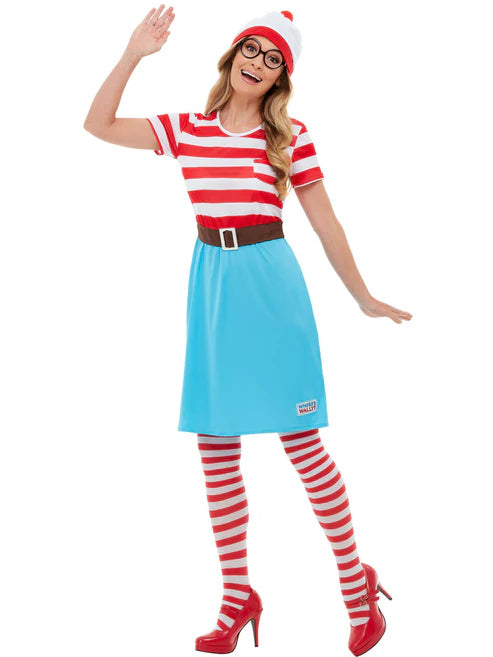 Where is Wally Wenda Costume Ladies Dress Hat Glasses Waldlo