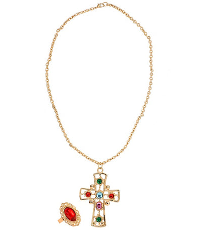 King Set  Necklace With Cross, Ring 
