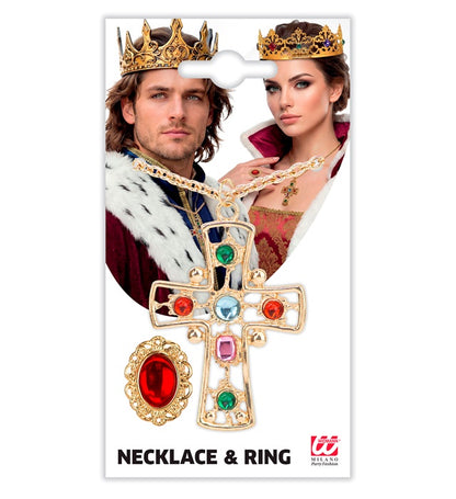King Set  Necklace With Cross, Ring 