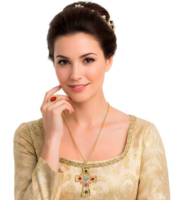 King Set  Necklace With Cross, Ring 