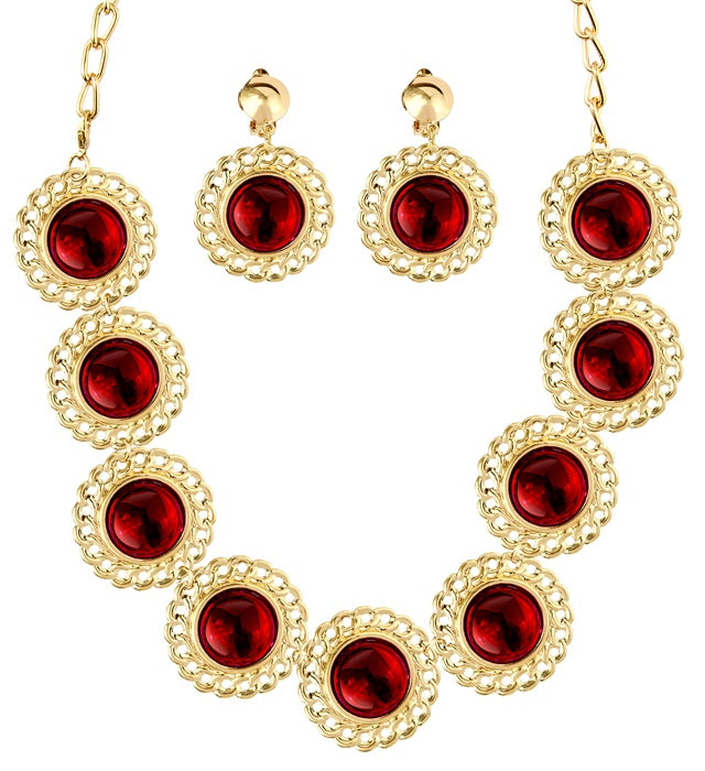 Renaissance Queen Set With Red Gems