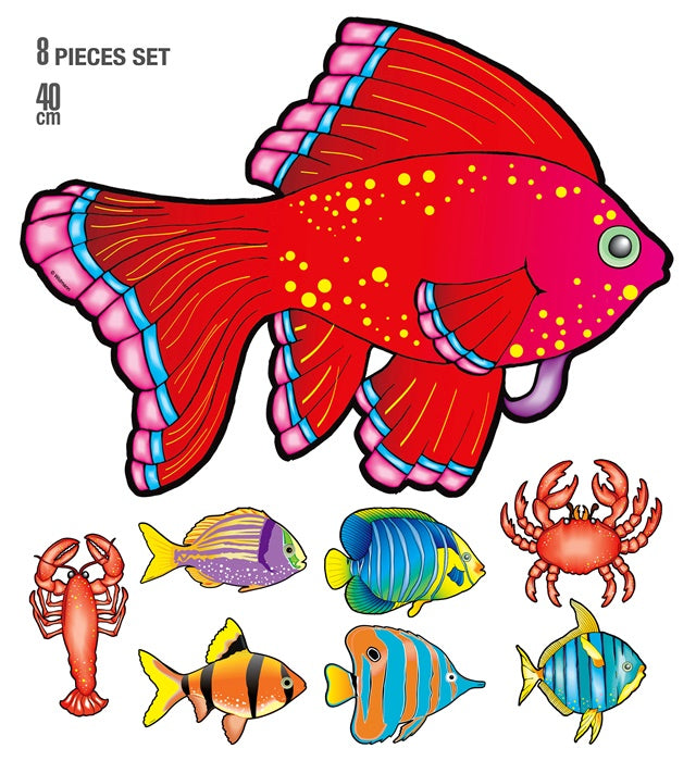 Pk Of 12 Set Of 8 Lobster, Crab & Fish 40 Cm - 8 Styles Ass.