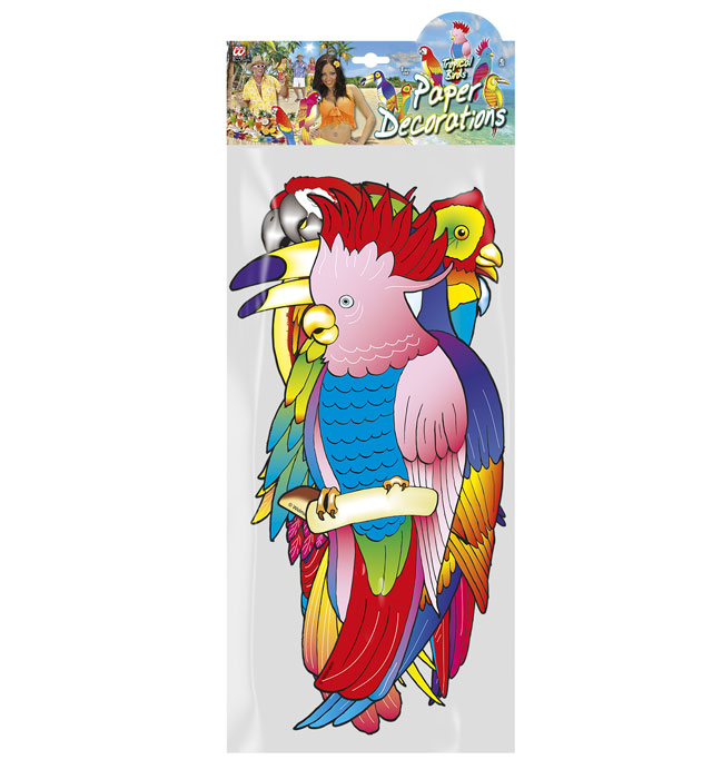 Set Of 8 Tropical Birds 45 Cm - 8 Styles Ass.