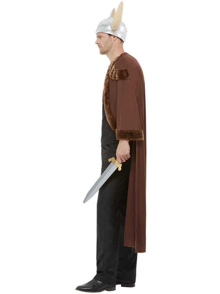 Viking Costume Adult Brown Cape and Horned Helmet 2