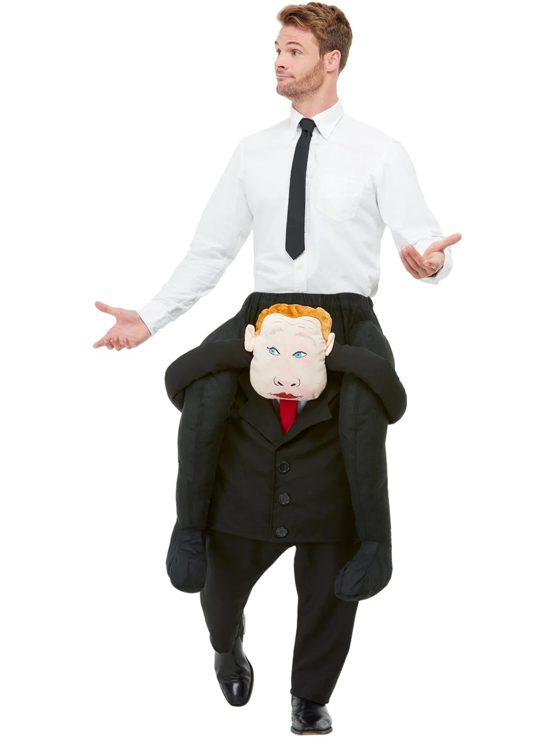 Piggyback Comrade Costume Black One Piece Suit and Mock Legs 2