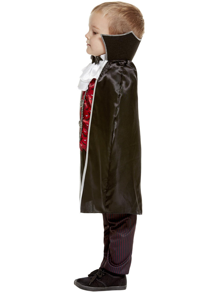 Toddler Vampire Costume Red Top Black Trousers and Cape 2