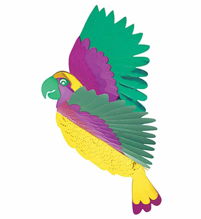 3D Metallic Parrot 36X28 Cm