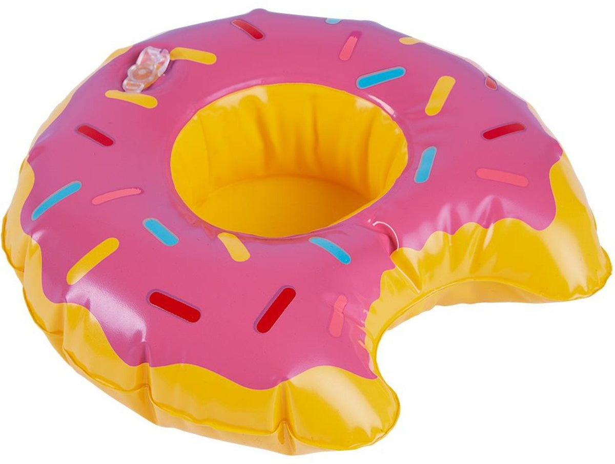 Inflatable Donut Drink Holder Rings 3 Assorted Colours 20cm 2