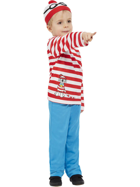 Where is Wally Toddler Costume Red and White Top and Hat Blue Trousers 2