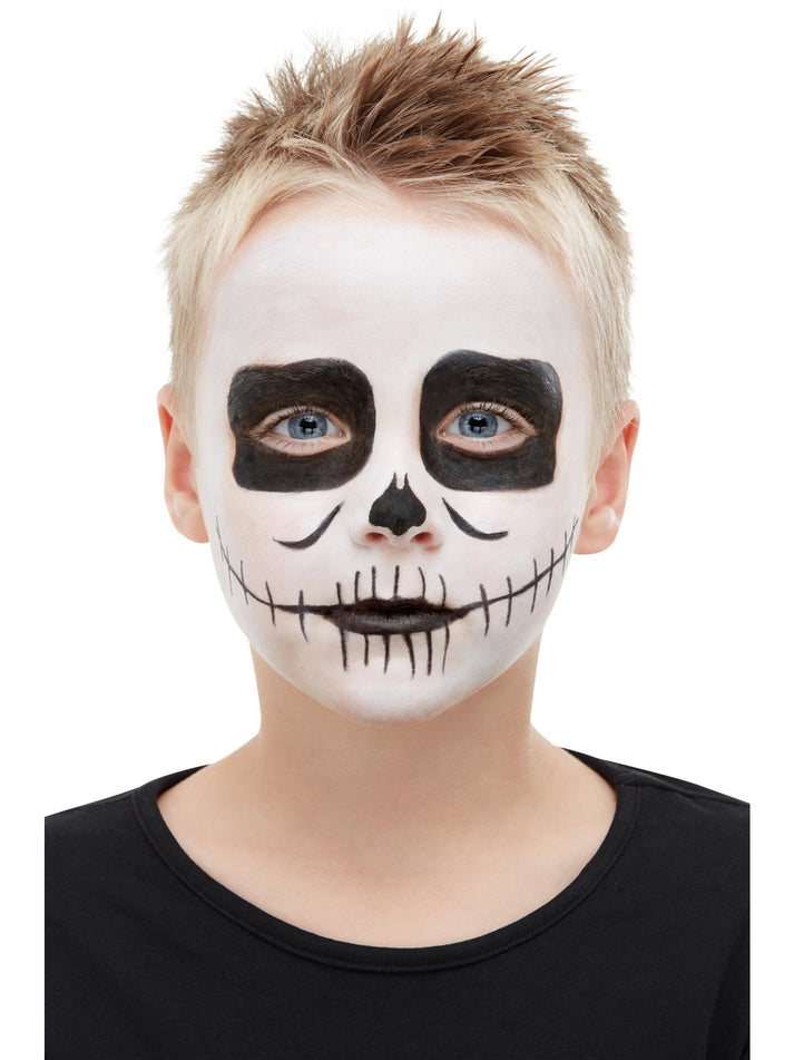 Makeup FX Kids Skeleton Kit Aqua Black Facepaint Crayon Sponge Applicator