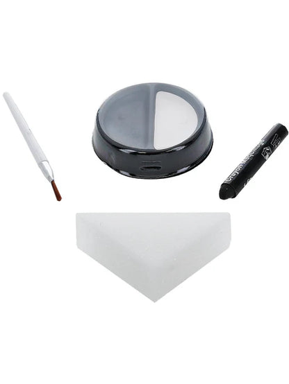 Makeup FX Kids Skeleton Kit Aqua Black Facepaint Crayon Sponge Applicator 7