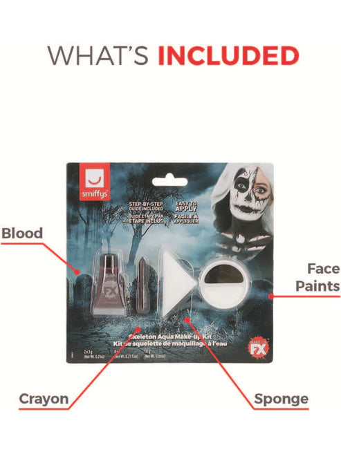 Makeup FX Skeleton Kit Aqua Black and White 8