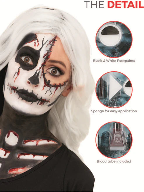 Makeup FX Skeleton Kit Aqua Black and White