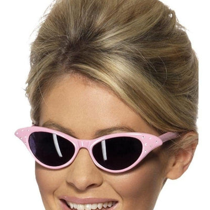 50s Flyaway Style Rock and Roll Sunglasses Adult Pink Costume Accessory 1