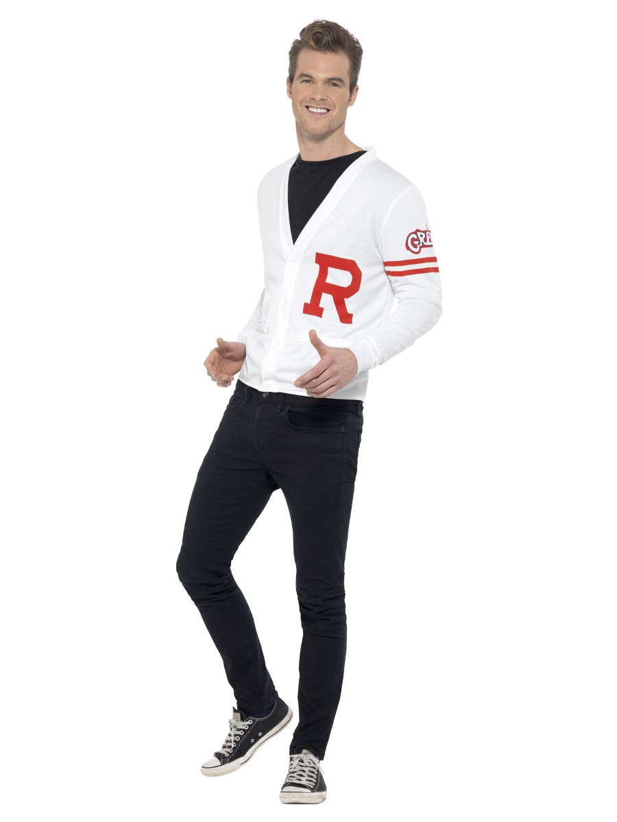 50s Grease Rydell Prep Sweater Adult White Costume Accessory 2