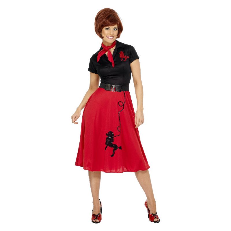 50s Style Poodle Costume Red Adult 1