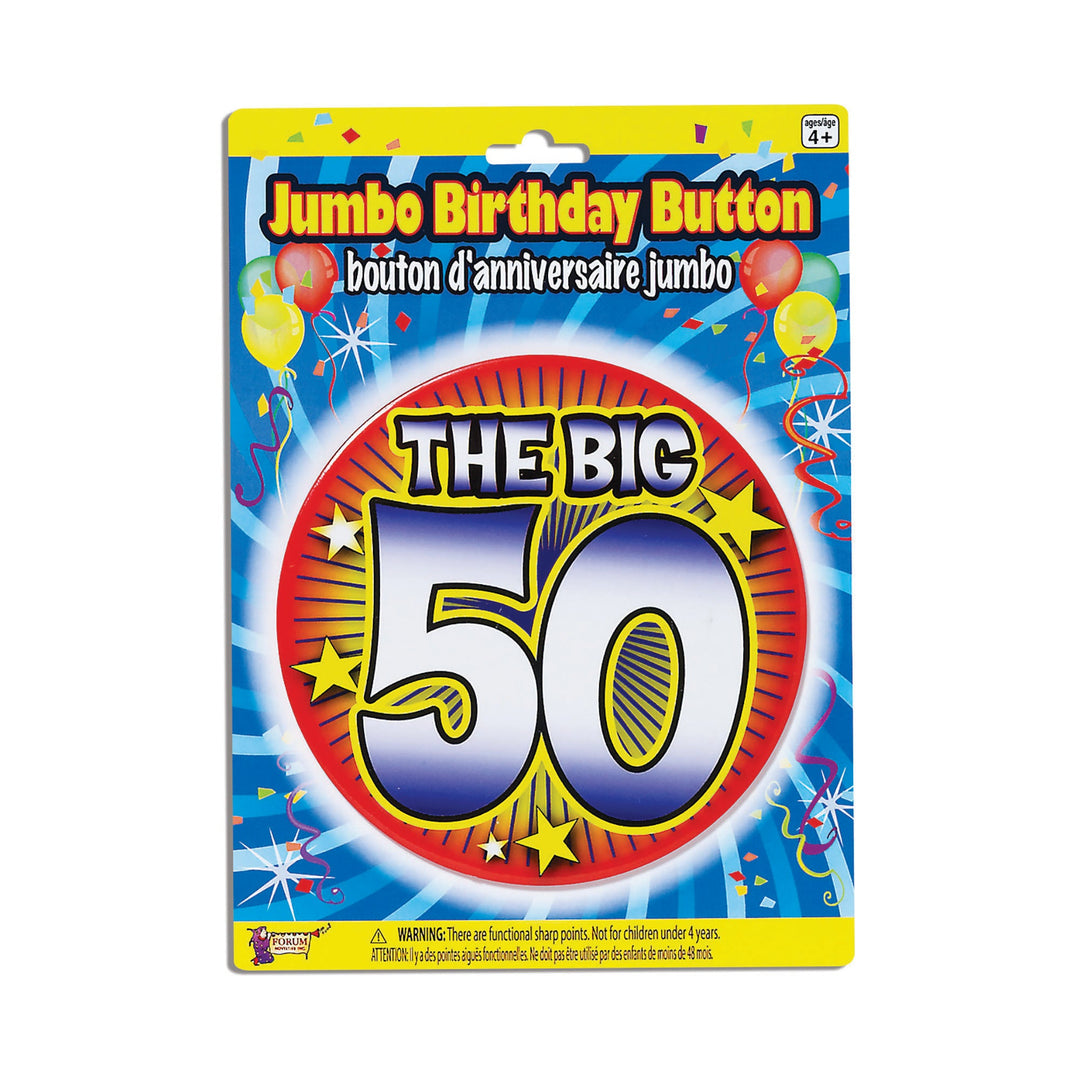 50th Birthday Jumbo Badge Button Pin_1