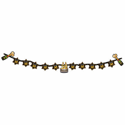 50th Birthday Party Garland Milestone Decoration 2.1m Banner 1