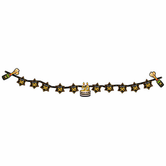 50th Birthday Party Garland Milestone Decoration 2.1m Banner 1