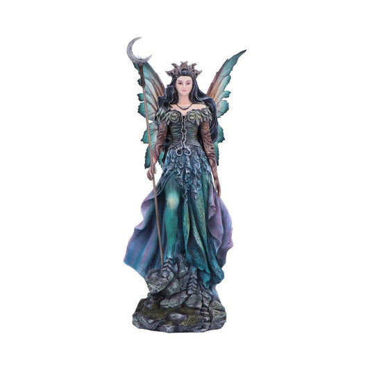 Warden of the Night Sky Fairy Figurine with Moon Staff and Wings 2