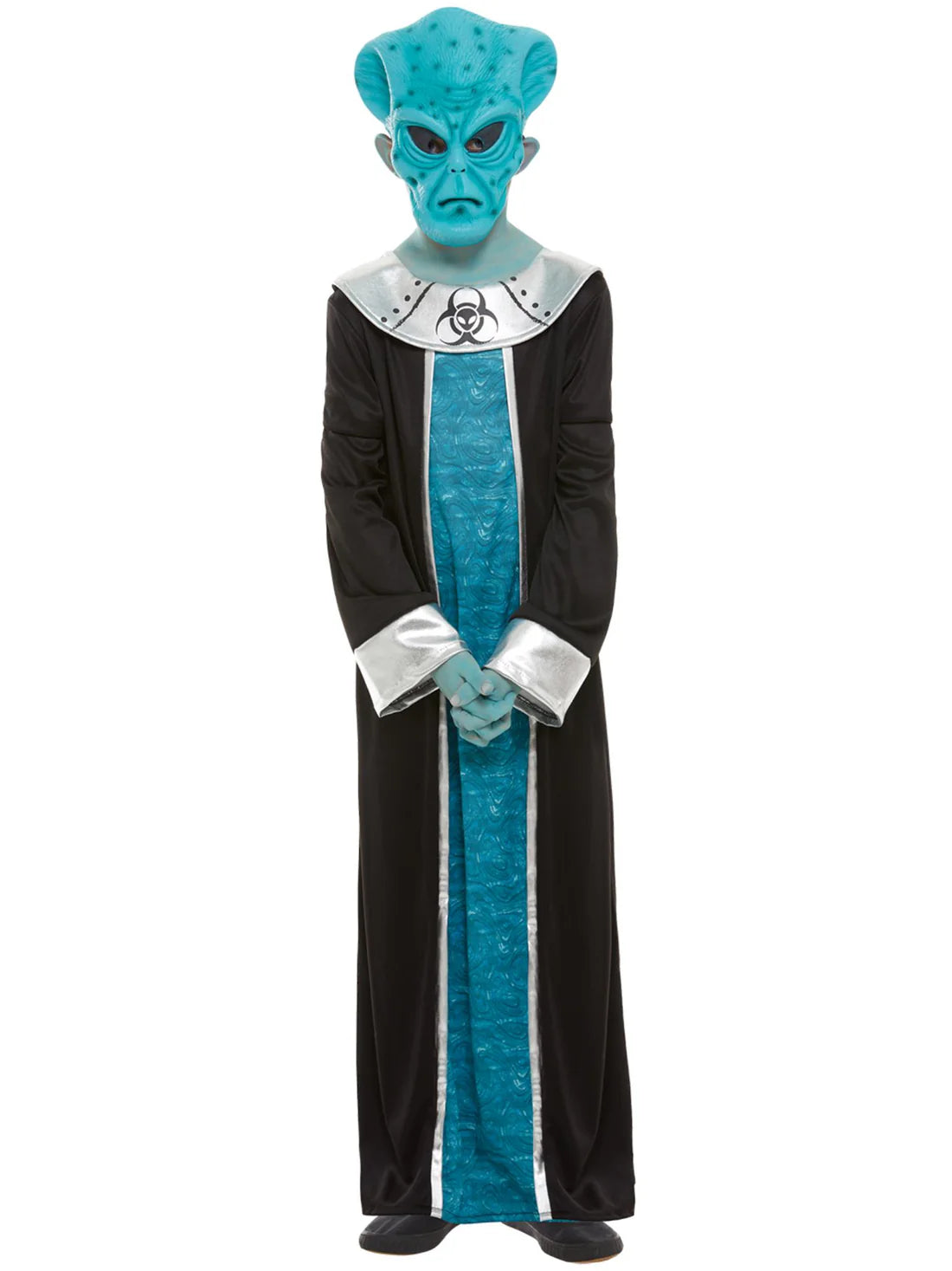 Alien Costume Child Blue Robe and Mask 2