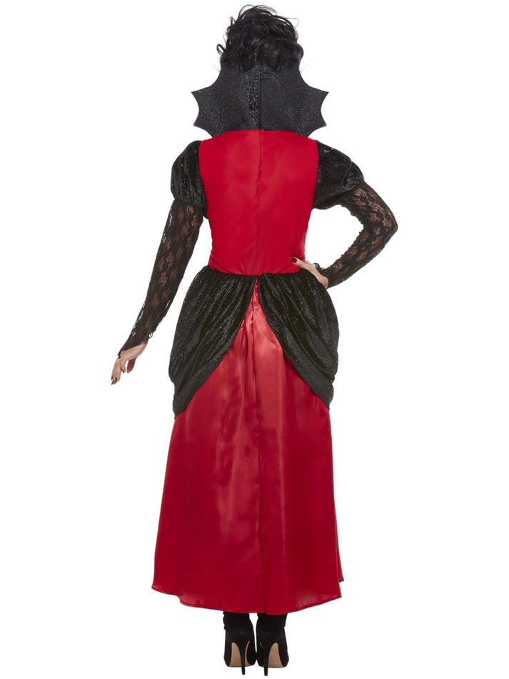 Gothic Vampiress Costume Adult Black and Red Dress and Black Eyemask