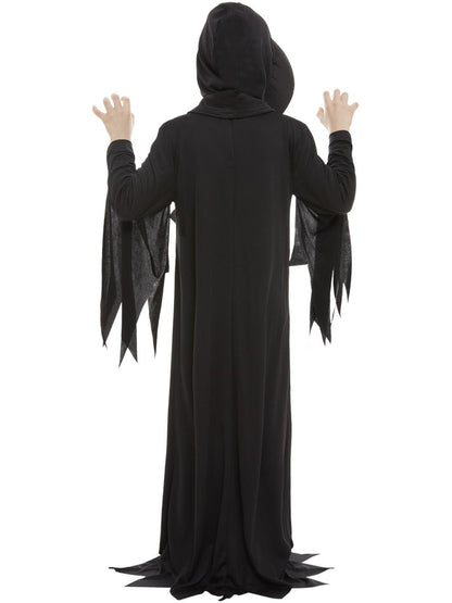 Skeleton Reaper Costume Childs Black Robe and Hooded Mask 3